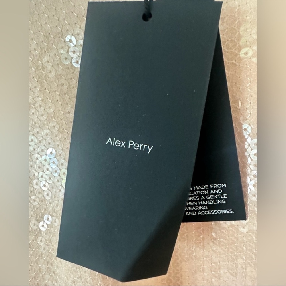 NWT Alex Perry nude sequin long sleeve midi cocktail dress US 6 $2750 Retail - Picture 11 of 13